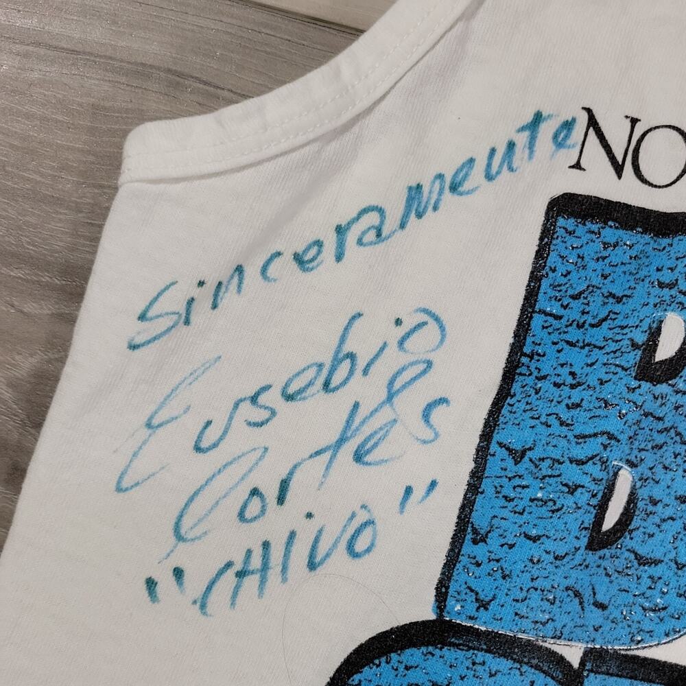 Eusebio Cortes Signed Blue Steel Dean Markley Mens Muscle Tee Medium White View 3